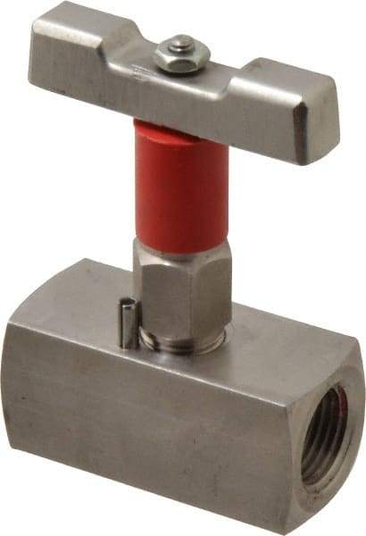 Value Collection - 1/2" Pipe, Inline Soft Seat Needle Valve - FNPT x FNPT Ends, Grade 316 Stainless Steel Valve, 6,000 Max psi - All Tool & Supply