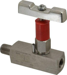 Value Collection - 1/4" Pipe, Inline Soft Seat Needle Valve - MNPT x FNPT Ends, Grade 316 Stainless Steel Valve, 6,000 Max psi - All Tool & Supply