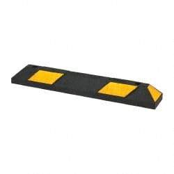 PRO-SAFE - 72" Long x 6" Wide x 4" High, Parking Curb - Black & Yellow, Rubber - All Tool & Supply