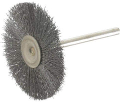 Osborn - 1-1/2" OD, 1/8" Shank Diam, Crimped Steel Wheel Brush - 0.005" Filament Diam, 25,000 RPM - All Tool & Supply