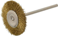 Osborn - 1" OD, 3/32" Shank Diam, Crimped Brass Wheel Brush - 0.005" Filament Diam, 25,000 RPM - All Tool & Supply