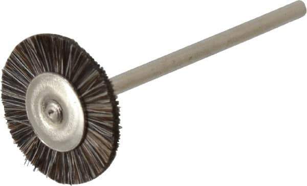 Osborn - 3/4" OD, 3/32" Shank Diam, Crimped Natural Fiber Wheel Brush - 0.003" Filament Diam, 25,000 RPM - All Tool & Supply