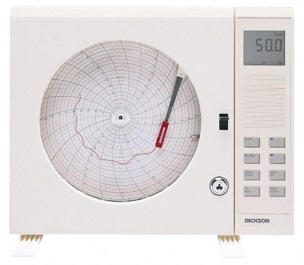 Dickson - 32 to 122°F, 7 Day Recording Time Chart - 8 Inch Diameter, Use with Esx Recorders - All Tool & Supply