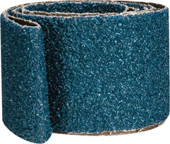 Made in USA - 2" Wide x 48" OAL, 24 Grit, Zirconia Alumina Abrasive Belt - Zirconia Alumina, Very Coarse, Coated, X Weighted Cloth Backing - All Tool & Supply