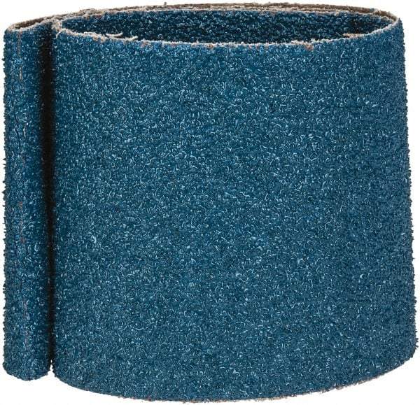 Made in USA - 4" Wide x 36" OAL, 24 Grit, Zirconia Alumina Abrasive Belt - Zirconia Alumina, Very Coarse, Coated, X Weighted Cloth Backing - All Tool & Supply