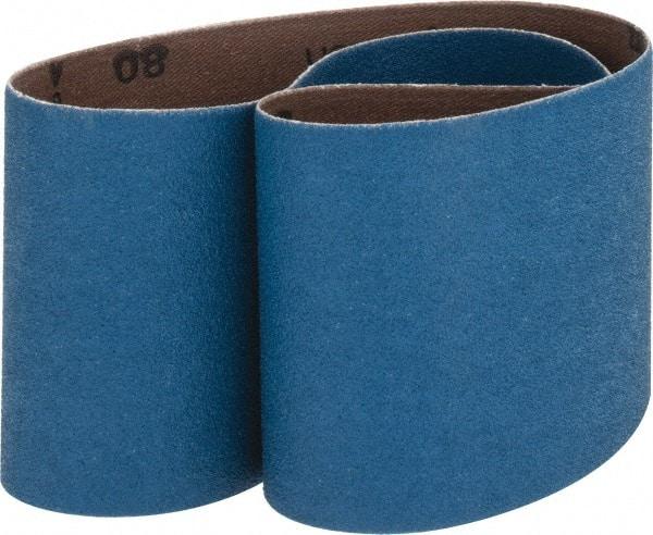 Made in USA - 3" Wide x 24" OAL, 80 Grit, Zirconia Alumina Abrasive Belt - Zirconia Alumina, Medium, Coated, X Weighted Cloth Backing - All Tool & Supply