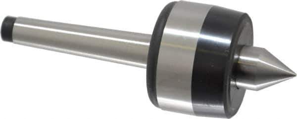 Bison - MT1 Taper Shank, 1-1/2" Head Diam 220 Lb Capacity Live Center - 5,000 Max RPM, 0.59" Point Diam, 0.7" Point Len, 220 Lb Max Workpc, 4.07" OAL, 0.7" Long Tip, Standard Point - All Tool & Supply