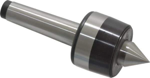 Bison - MT3 Taper Shank, 2.2" Head Diam 925 Lb Capacity Live Center - 4,000 Max RPM, 0.98" Point Diam, 1.12" Point Len, 925 Lb Max Workpc, 6.14" OAL, 1.12" Long Tip, Standard Point - All Tool & Supply