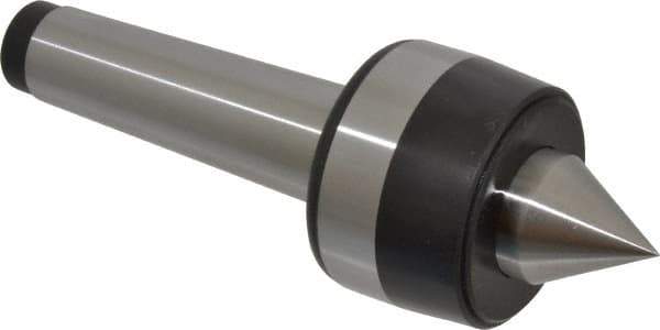 Bison - MT4 Taper Shank, 2.52" Head Diam 1,850 Lb Capacity Live Center - 3,000 Max RPM, 1.1" Point Diam, 1.24" Point Len, 1,850 Lb Max Workpc, 7.24" OAL, 1.24" Long Tip, Standard Point - All Tool & Supply