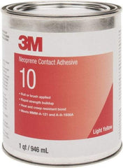 3M - 32 oz Can Amber Contact Adhesive - Series 10, 30 min Working Time, Bonds to Cardboard, Ceramic, Foam, Glass, Metal, Paper & Wood - All Tool & Supply