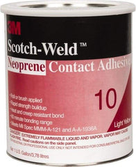 3M - 1 Gal Can Amber Contact Adhesive - Series 10, 30 min Working Time, Bonds to Cardboard, Ceramic, Foam, Glass, Metal, Paper & Wood - All Tool & Supply