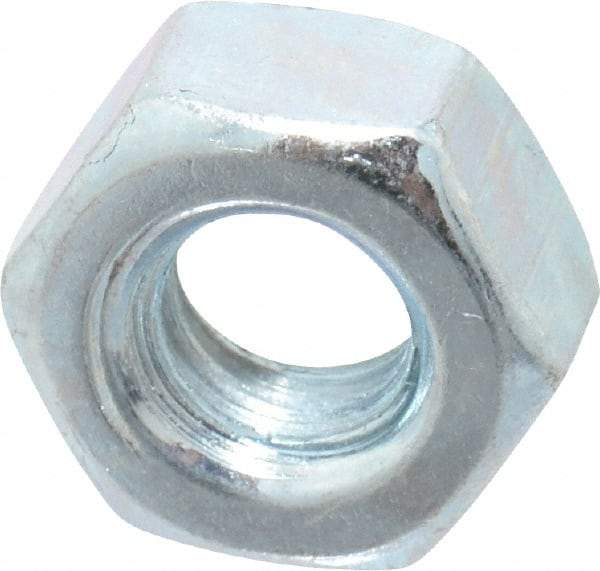 Value Collection - 1/4-20 UNC Steel Right Hand Hex Nut - 7/16" Across Flats, 7/32" High, Zinc Clear Finish - All Tool & Supply