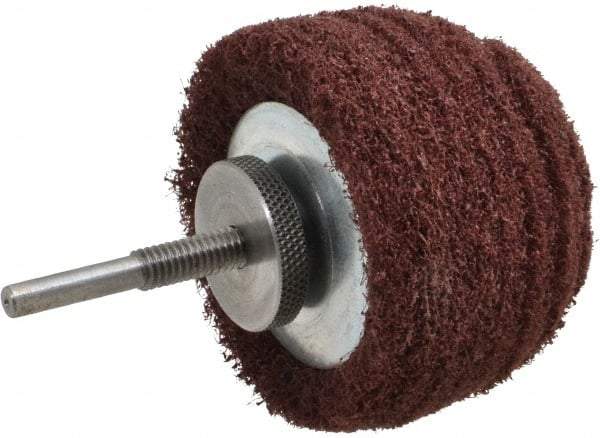 Superior Abrasives - 3" Diam x 2" Thick, Mounted Polishing Wheel - Medium Grade, 1/4" Shank Diam - All Tool & Supply