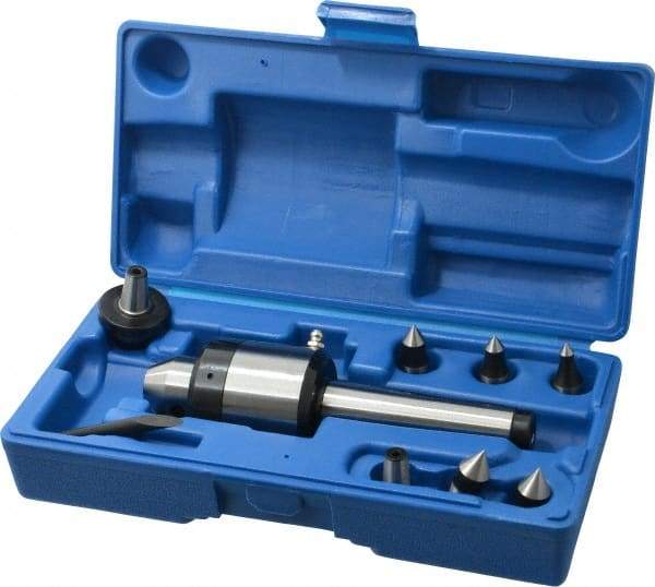 Interstate - 7 Point, 480 Lb Max Workpiece, 6-13/16" OAL, 1-11/16" Head Diam, Tool Steel, Live Center & Point Set - 3MT Taper, Interchangeable - All Tool & Supply