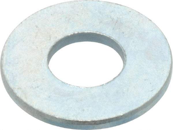 Value Collection - 1/4" Screw, Steel USS Flat Washer - 0.307" ID x 0.749" OD, 0.08" Thick, Zinc-Plated Finish - All Tool & Supply