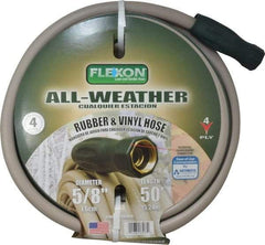 Made in USA - 50' Long All Weather Hose - 5/8" Diam, 3/4" GHT, Rubber/Vinyl, 300 psi, All Season, Green - All Tool & Supply