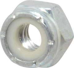 Value Collection - 1/4-20 UNC Grade 2 Hex Lock Nut with Nylon Insert - 7/16" Width Across Flats, 19/64" High, Zinc-Plated Finish - All Tool & Supply