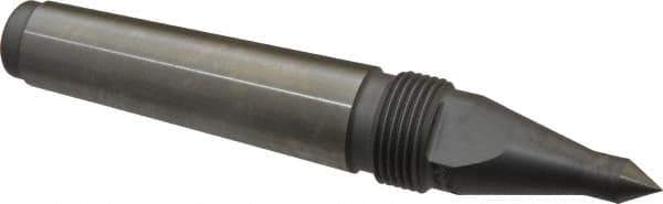 Royal Products - 0.938" Head Diam, Hardened Steel Long Point Solid Dead Center - 3MT Morse Taper, 0.38" Point Diam, 0.63" Point Length, 5-15/16" OAL - All Tool & Supply