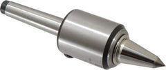 Royal Products - MT2 Taper Shank, 1.7" Head Diam 830 Lb Capacity Carbide Tipped Live Center - 12,000 Max RPM, 2.12" Head Length, 7/8" Point Diam, 1-3/4" Point Len, 180 Lb Max Workpc, 6-39/64" OAL, 3/8" Tip Diam, Long Point - All Tool & Supply