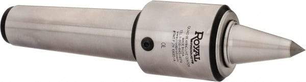 Royal Products - MT5 Taper Shank, 2.45" Head Diam 1,905 Lb Capacity Carbide Tipped Live Center - 12,000 Max RPM, 2.78" Head Length, 1-1/4" Point Diam, 2.35" Point Len, 525 Lb Max Workpc, 10-3/4" OAL, 1/2" Tip Diam, Long Point - All Tool & Supply