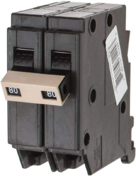 Eaton Cutler-Hammer - 80 Amp, 120/240 VAC, 2 Pole, Plug In Type CH Circuit Breaker - Thermal Magnetic Trip, 10 kA Breaking Capacity, 14-10 AWG - All Tool & Supply