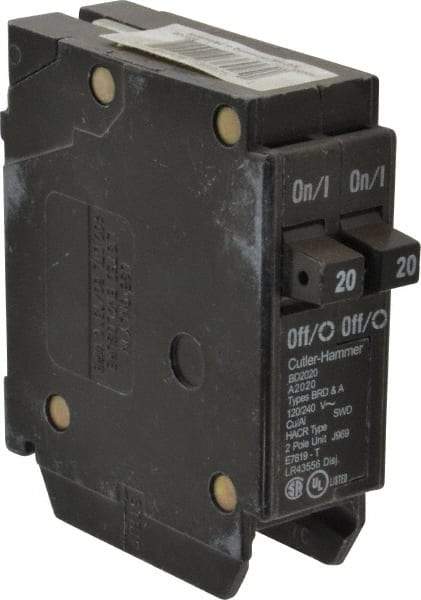 Eaton Cutler-Hammer - 20/20 Amp, 120 VAC, 2 Pole, Plug In Type BD Duplex Circuit Breaker - Thermal Magnetic Trip, 14-4 AWG - All Tool & Supply