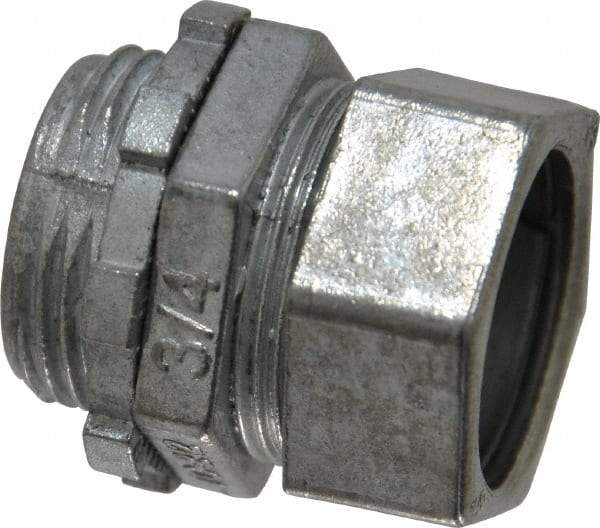 Thomas & Betts - 3/4" Trade, Die Cast Zinc Compression Straight EMT Conduit Connector - Noninsulated - All Tool & Supply