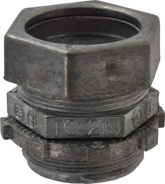 Thomas & Betts - 1" Trade, Die Cast Zinc Compression Straight EMT Conduit Connector - Noninsulated - All Tool & Supply