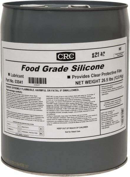 CRC - 5 Gal Pail Nondrying Film/Silicone Penetrant/Lubricant - Clear & White, -40°F to 400°F, Food Grade - All Tool & Supply