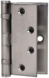 Stanley - 4-1/2" Long Steel Commercial Hinge - Satin Chrome Finish, 5 Knuckles, 8 Holes - All Tool & Supply