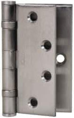 Stanley - 4-1/2" Long Steel Commercial Hinge - Satin Chrome Finish, 5 Knuckles, 8 Holes - All Tool & Supply