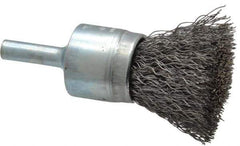 Osborn - 3/4" Brush Diam, Crimped, End Brush - 1/4" Diam Shank, 20,000 Max RPM - All Tool & Supply