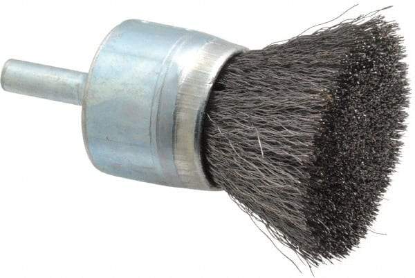 Osborn - 1" Brush Diam, Crimped, End Brush - 1/4" Diam Shank, 20,000 Max RPM - All Tool & Supply