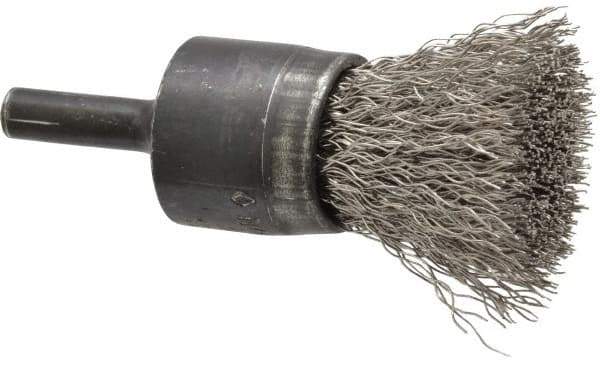 Osborn - 3/4" Brush Diam, Crimped, End Brush - 1/4" Diam Shank, 20,000 Max RPM - All Tool & Supply