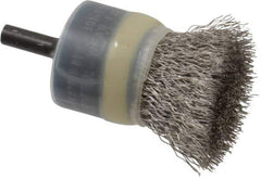 Osborn - 1" Brush Diam, Crimped, End Brush - 1/4" Diam Shank, 20,000 Max RPM - All Tool & Supply