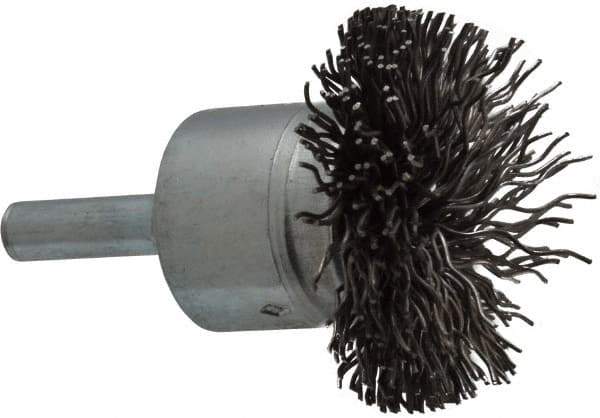 Osborn - 1-1/2" Brush Diam, Crimped, End Brush - 1/4" Diam Shank, 15,000 Max RPM - All Tool & Supply