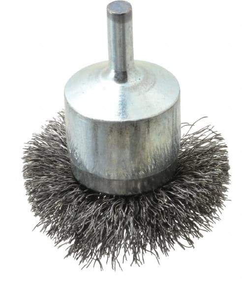 Osborn - 2" Brush Diam, Crimped, End Brush - 1/4" Diam Shank, 15,000 Max RPM - All Tool & Supply