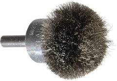 Osborn - 1-1/2" Brush Diam, Crimped, End Brush - 1/4" Diam Shank, 15,000 Max RPM - All Tool & Supply