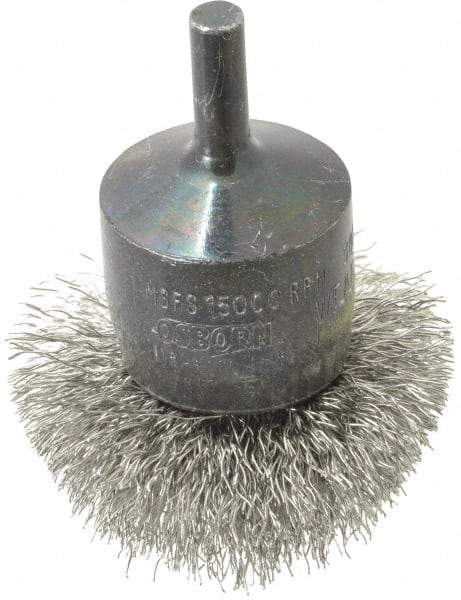 Osborn - 2" Brush Diam, Crimped, End Brush - 1/4" Diam Shank, 15,000 Max RPM - All Tool & Supply