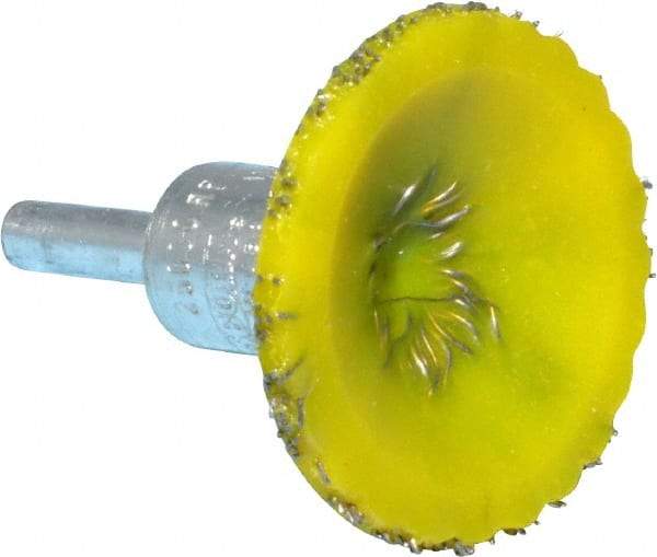 Osborn - 1-3/4" Brush Diam, Encapsulated, Flared End Brush - 1/4" Diam Shank, 25,000 Max RPM - All Tool & Supply