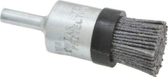 Osborn - 80 Grit, 3/4" Brush Diam, End Brush - Medium Grade, 1/4" Diam Shank, 9,000 Max RPM - All Tool & Supply