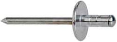 RivetKing - Size 62-64 Large Flange Head Aluminum Multi Grip Blind Rivet - Steel Mandrel, 0.062" to 1/4" Grip, 0.612" Head Diam, 0.192" to 0.196" Hole Diam, 0.519" Length Under Head, 3/16" Body Diam - All Tool & Supply