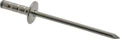 RivetKing - Size 43-44 Large Flange Head Aluminum Multi Grip Blind Rivet - Steel Mandrel, 0.156" to 1/4" Grip, 3/8" Head Diam, 0.129" to 0.133" Hole Diam, 1/2" Length Under Head, 1/8" Body Diam - All Tool & Supply