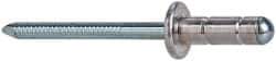 RivetKing - Size 84-86 Dome Head Aluminum Multi Grip Blind Rivet - Steel Mandrel, 0.156" to 3/8" Grip, 0.511" Head Diam, 0.257" to 0.261" Hole Diam, 0.59" Length Under Head, 1/4" Body Diam - All Tool & Supply