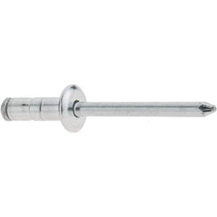 RivetKing - Size 52-54 Large Flange Head Aluminum Multi Grip Blind Rivet - Steel Mandrel, 0.047" to 0.276" Grip, 1/2" Head Diam, 0.16" to 0.164" Hole Diam, 0.512" Length Under Head, 5/32" Body Diam - All Tool & Supply