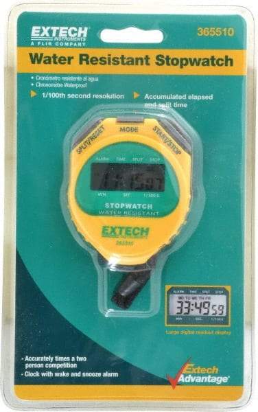 Extech - Stopwatch, Timer and Clock - Yellow - All Tool & Supply