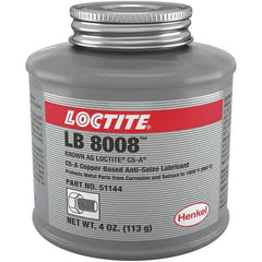 Loctite - 4 oz Can High Temperature Anti-Seize Lubricant - Copper/Graphite, -29 to 1,800°F, Copper Colored, Water Resistant - All Tool & Supply