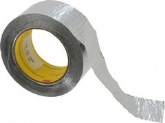 3M - 2" x 55m Silver Foil Tape - 4.6 mil, Acrylic Adhesive, Aluminum Foil Backing, 30 Lb/ln Tensile Strength, -65.2°F to 300°F, Series 425 - All Tool & Supply