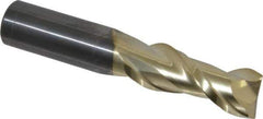 ProMax - 5/8", 1-5/8" LOC, 5/8" Shank Diam, 3-1/2" OAL, 2 Flute, Solid Carbide Square End Mill - Single End, ZrN Finish, Spiral Flute, 40° Helix, Centercutting, Right Hand Cut, Right Hand Flute, Series 108 - All Tool & Supply