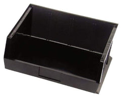 Quantum Storage - 75 Lb. Load Capacity, 14-3/4" Deep, Black Polypropylene Hopper Stacking Bin - 7" High x 16-1/2" Wide x 14-3/4" Long - All Tool & Supply